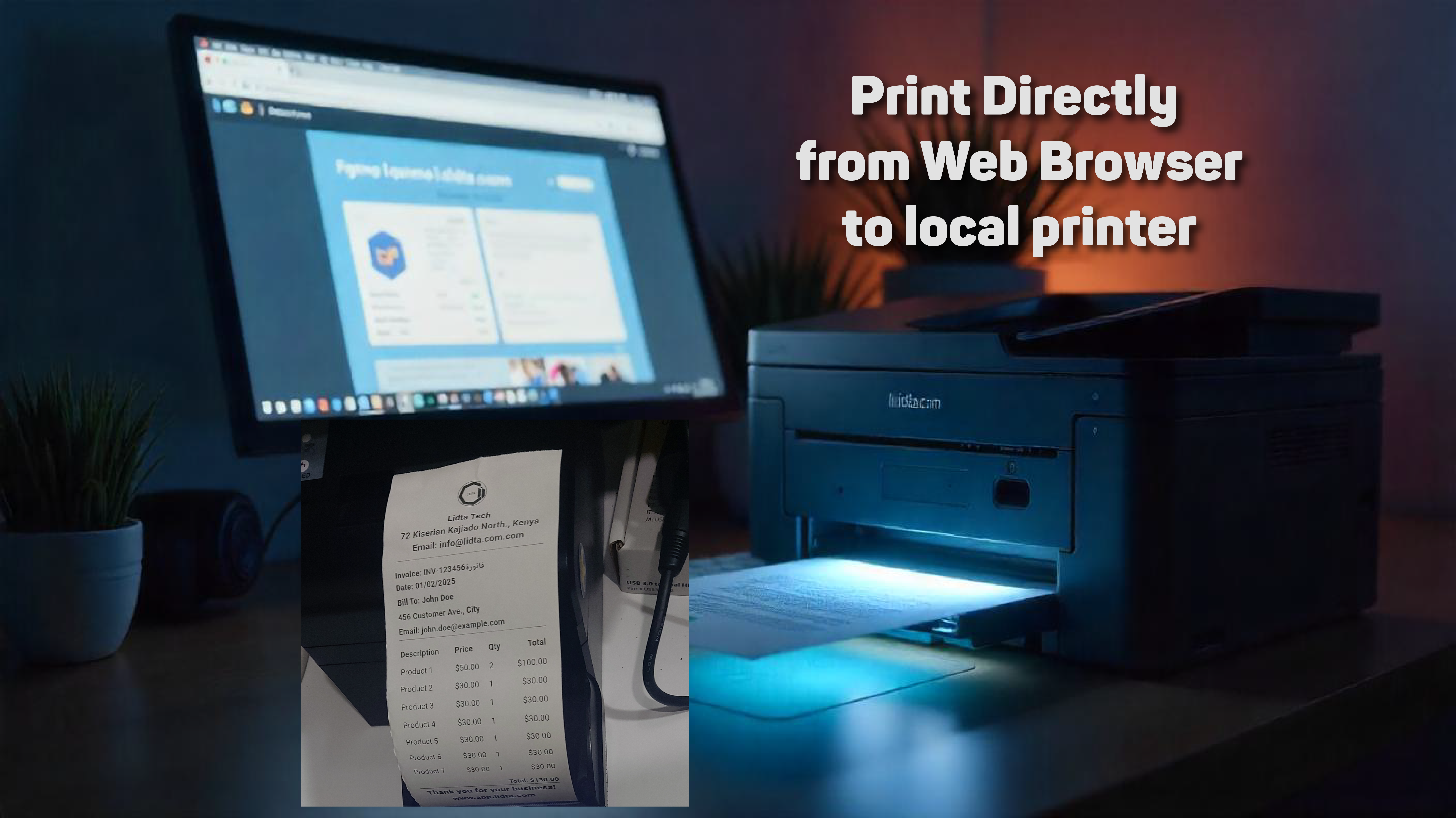 Print directly from web browser to printer without dialogue